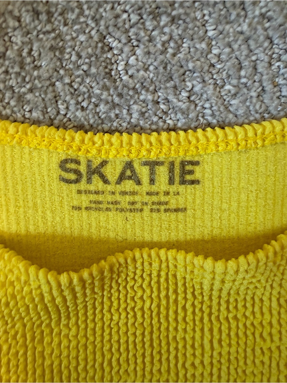 Skatie Bright Yellow Ribbed Bikini Set - Picture 3 of 3